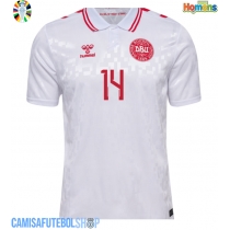 Camisa de time de futebol Dinamarca Mikkel Damsgaard #14 Replicas 2º Equipamento Europeu 2024 Manga Curta